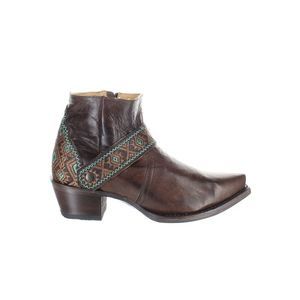 Roper Womens Pasadena Round Oiled Brown Leather Ankle Boots Size 6 Medium (B, M)